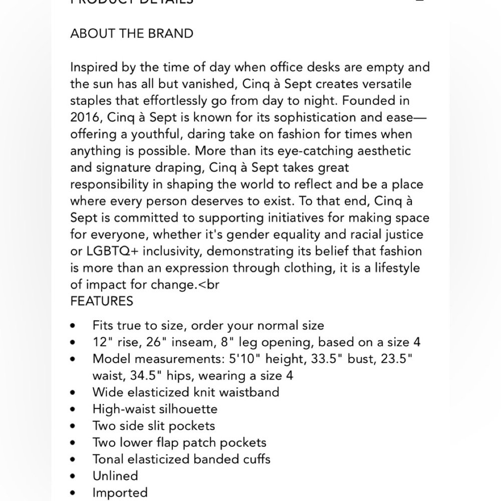 Cinq a sept Black Satin Jogger Pant XL - Picture 11 of 11